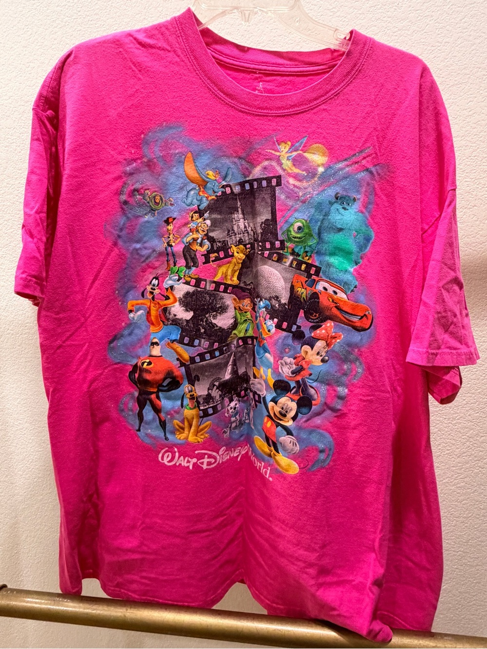 Disney Parks Walt Disney World Character Film Strip T-Shirt Pink 2XL